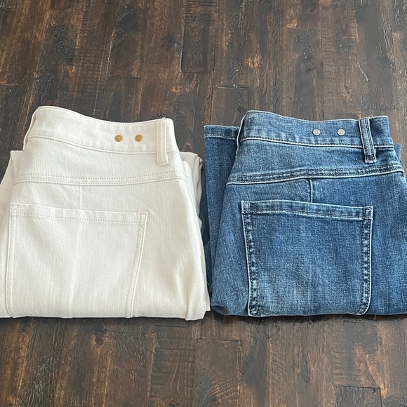 Lot 2 pairs CABI Jeans SoHo Women's High Rise Straight Leg Blue Cream Sz 6 - Picture 7 of 12